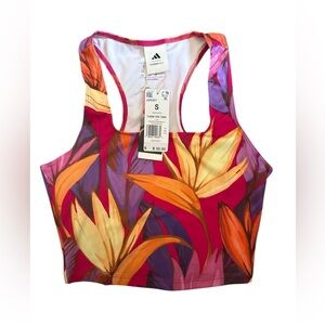 Farm Rio Adidas Birds Of Paradise Bold Pink Tank Top Small NWT